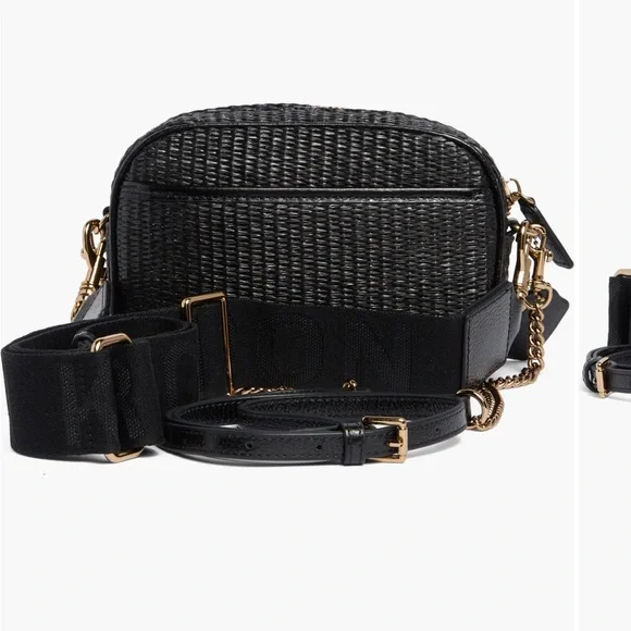 Kurt Geiger Black Woven Crossbody with Gold Chain - Picture 3 of 6